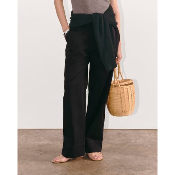 Everlane Pants - Everlane The Easy Pant Straight Leg Chino Elastic Waist Pull-On Black XXS